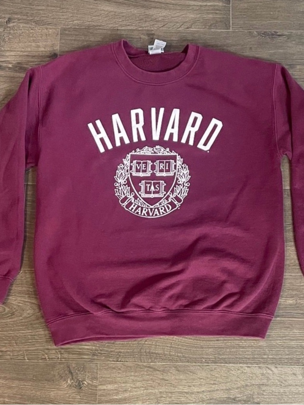 IvySport Harvard Maroon & White Crewneck Sweatshirt, Size Medium